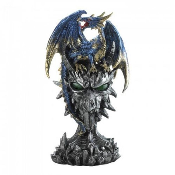 Grandoldgarden Dragon Warrior Statue, Blue & Gold GR2662085